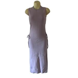 Future Collective Lavender Midi Knit Sweater Dress, Size XXS Lace Up Sides